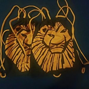 Broadway Lion King draw string bags.